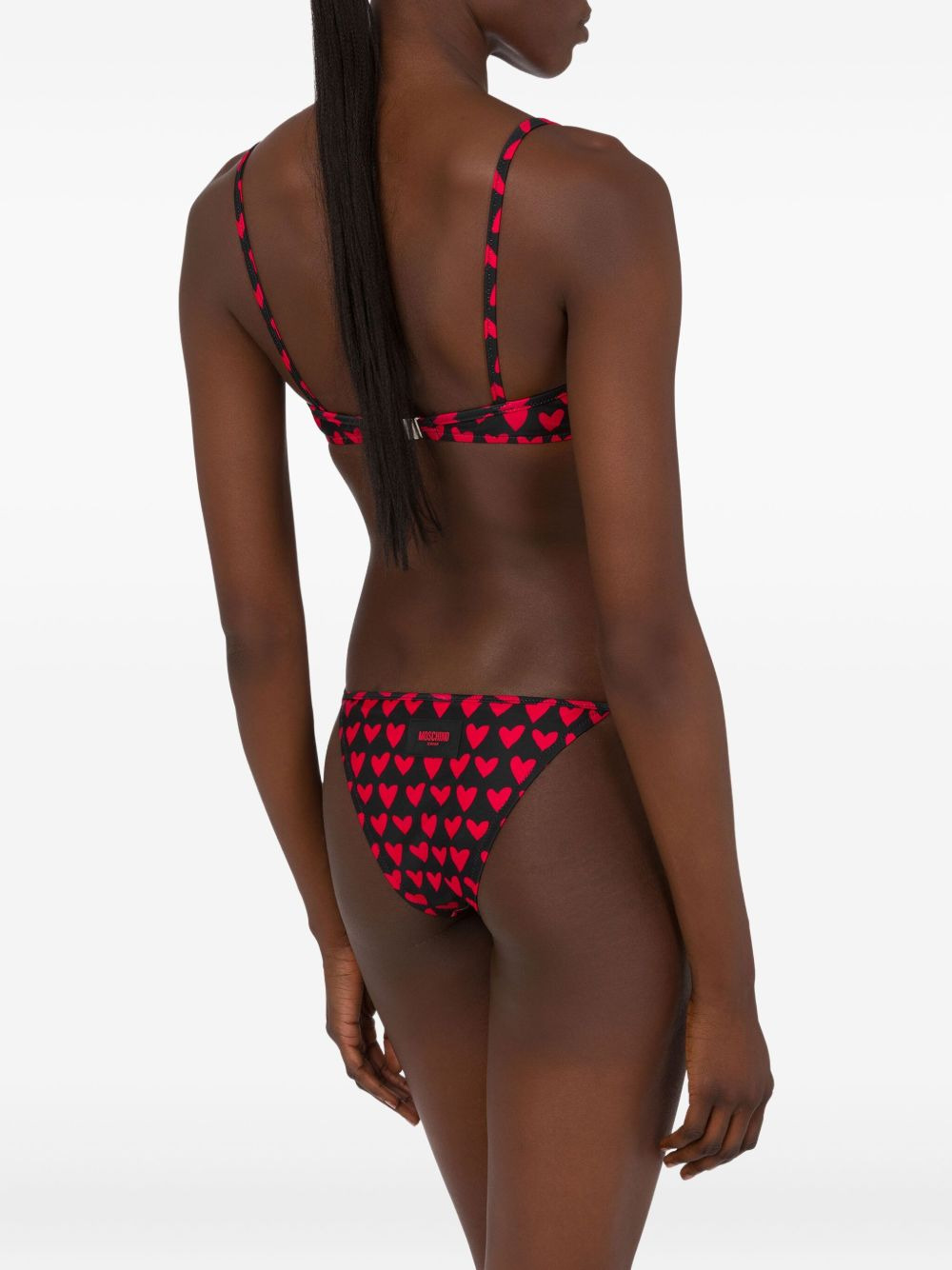 heart-print bikini top - 3