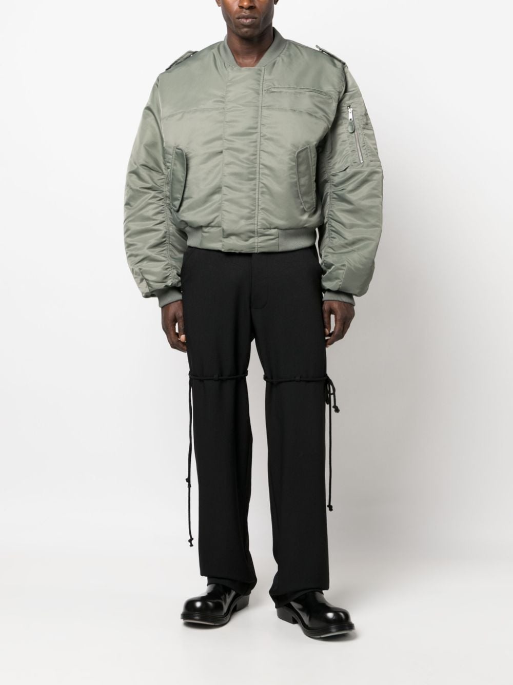baseball-collar cropped bomber jacket - 3