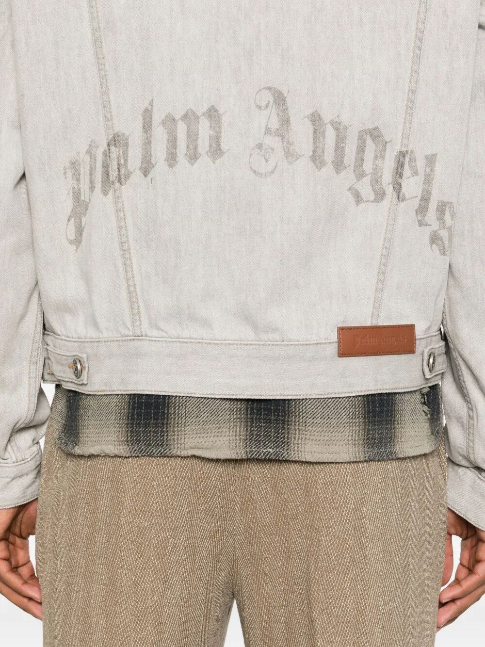 `Curved Logo` Denim Jacket - 4