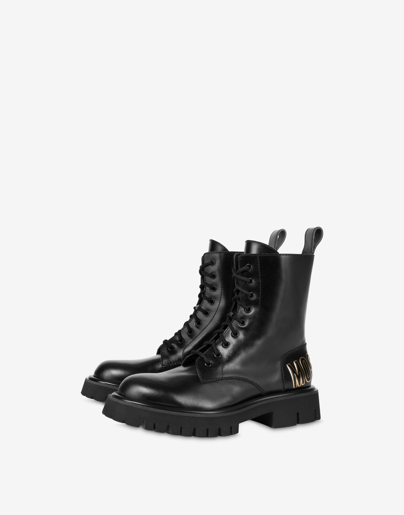 COMBAT SOLE CALFSKIN ANKLE BOOTS 1