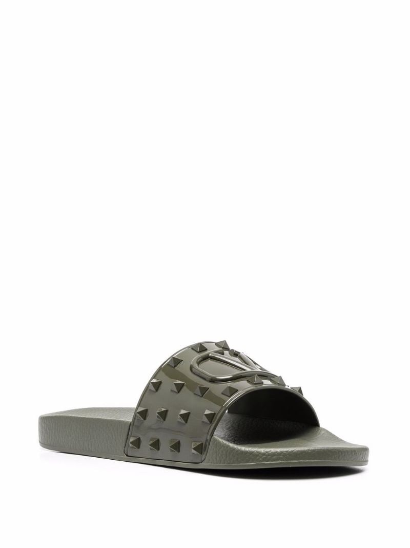 VLogo Rockstud flat slides - 2