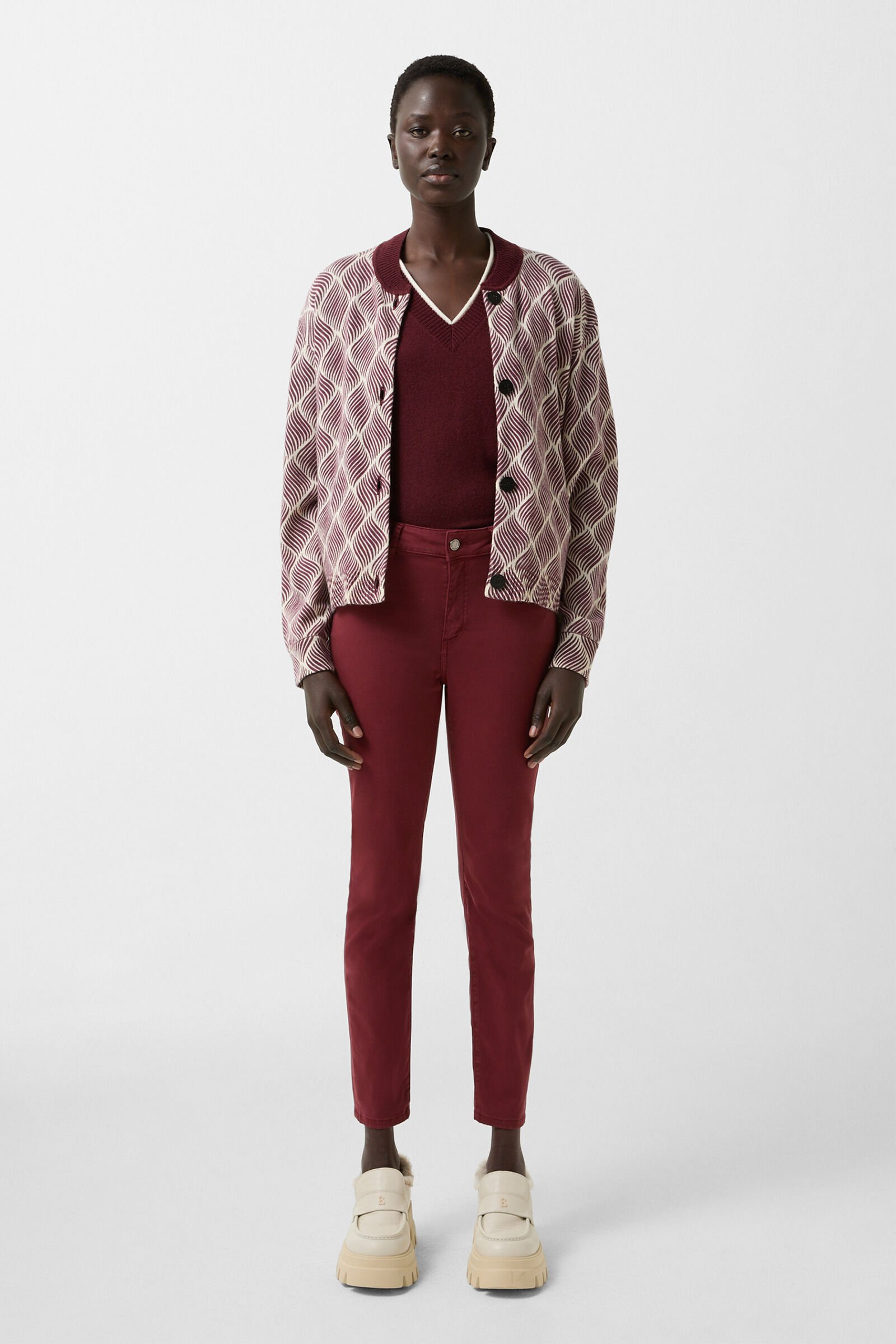 7/8 pants Julie in Wine red - 4