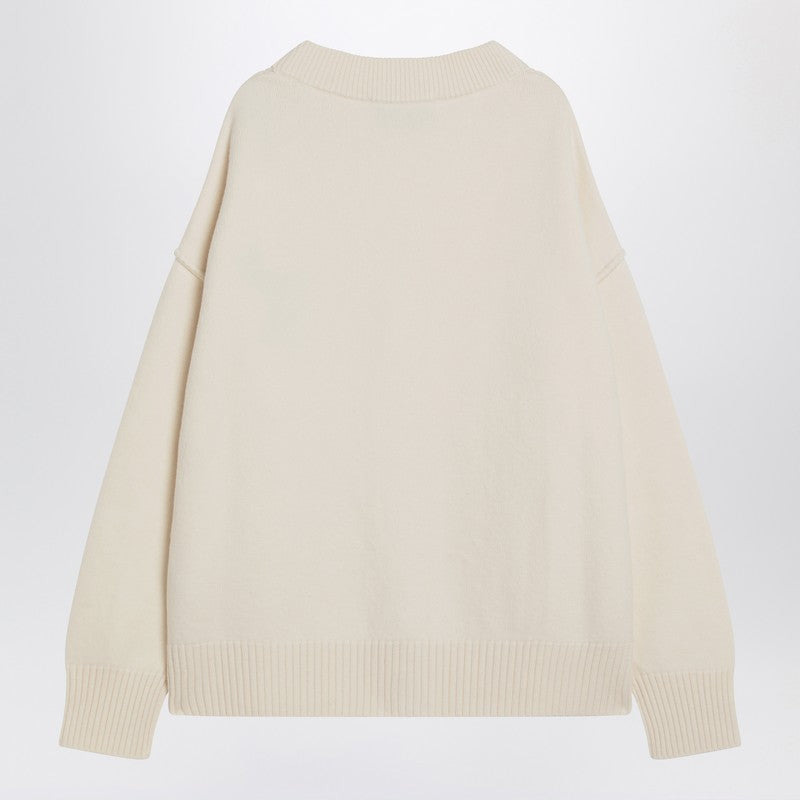 Ami Paris Ami De Coeur White Wool Cardigan Men - 2