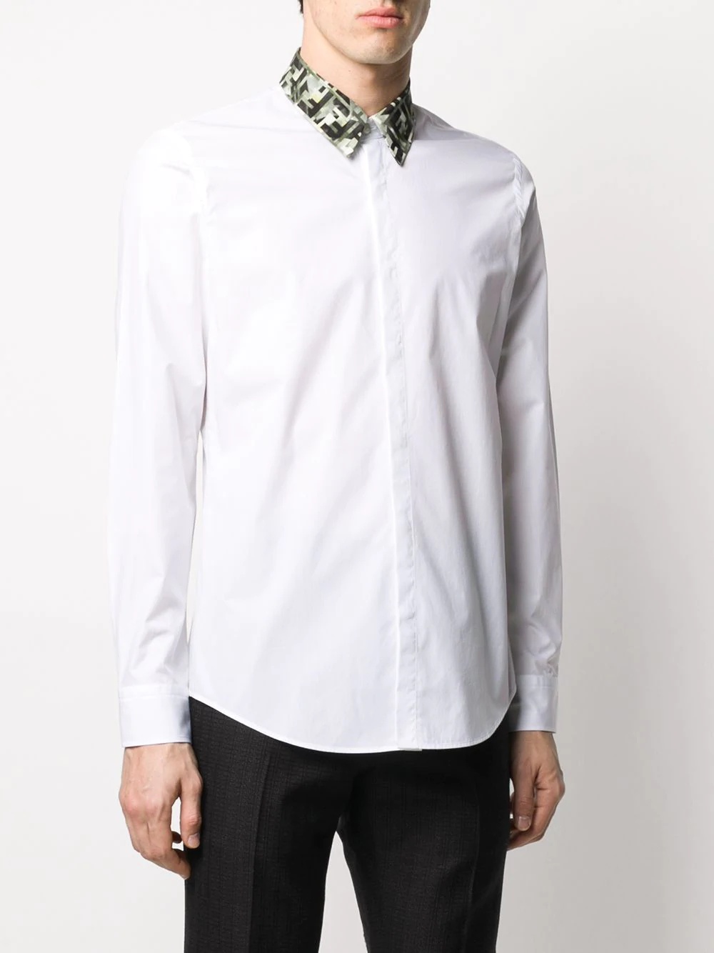 contrasting collar shirt - 3