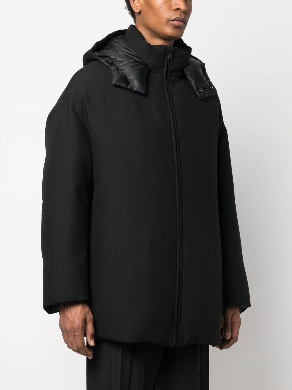 zip-up hooded coat - 3