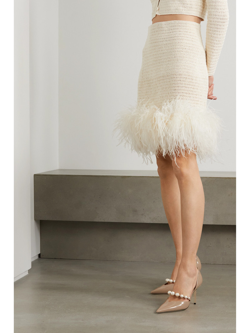 JIMMY CHOO Aurelie 85 Embellished Patent-leather Point-toe Pumps outlook