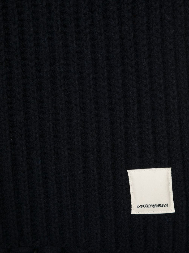 EMPORIO ARMANI chunky-knit fringed scarf outlook