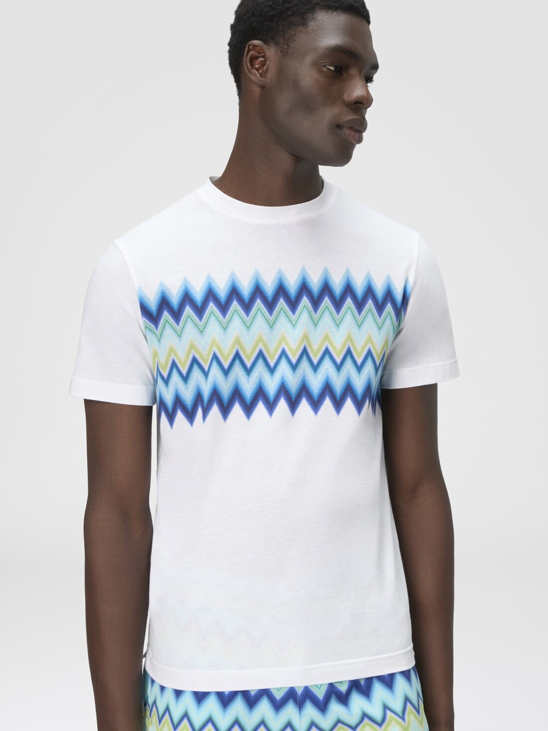 Short Sleeve T-Shirt with Zigzag Insert - 4