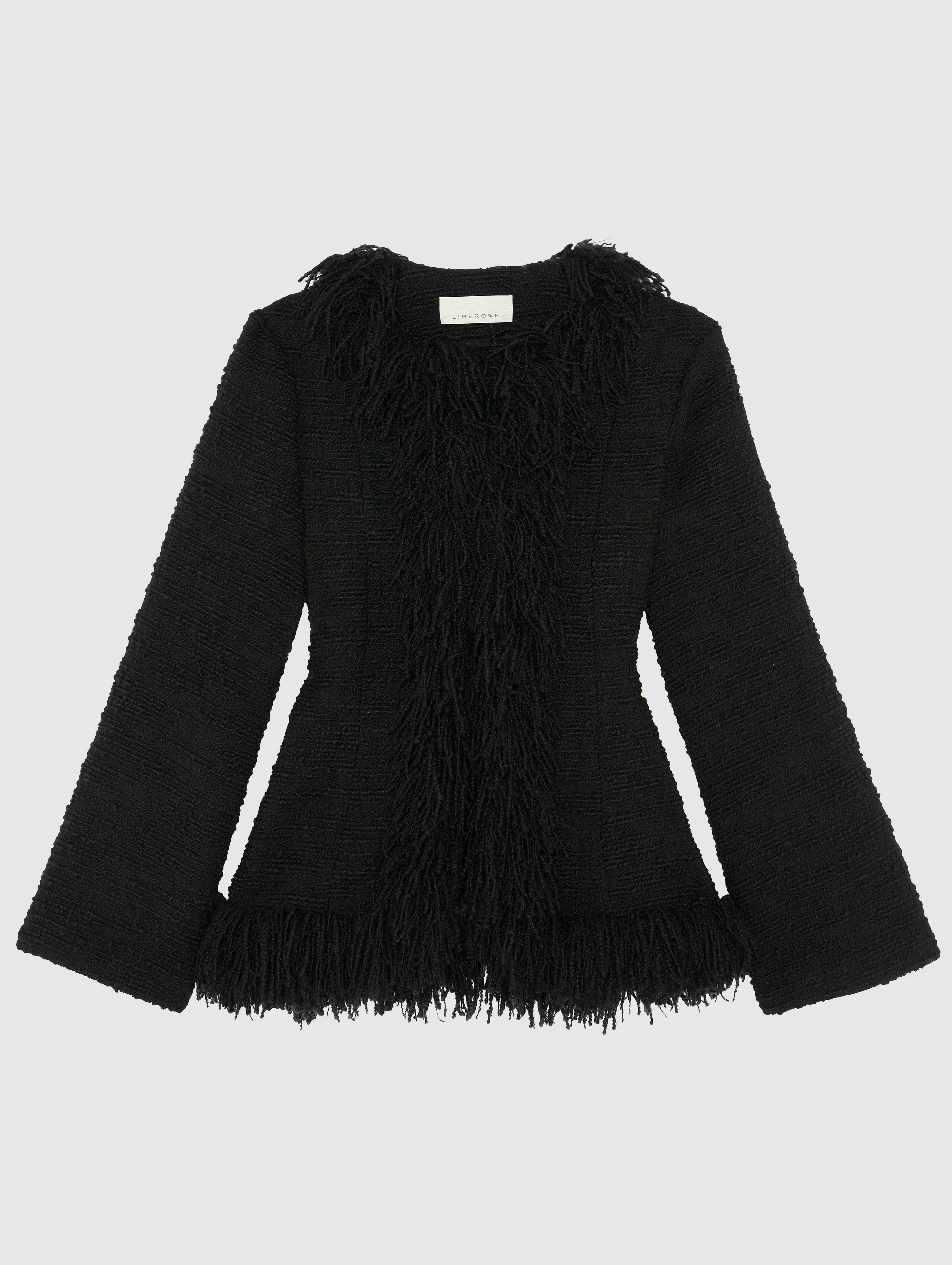 PRE-ORDER/ BLACK FRINGE BANKER JACKET - 1