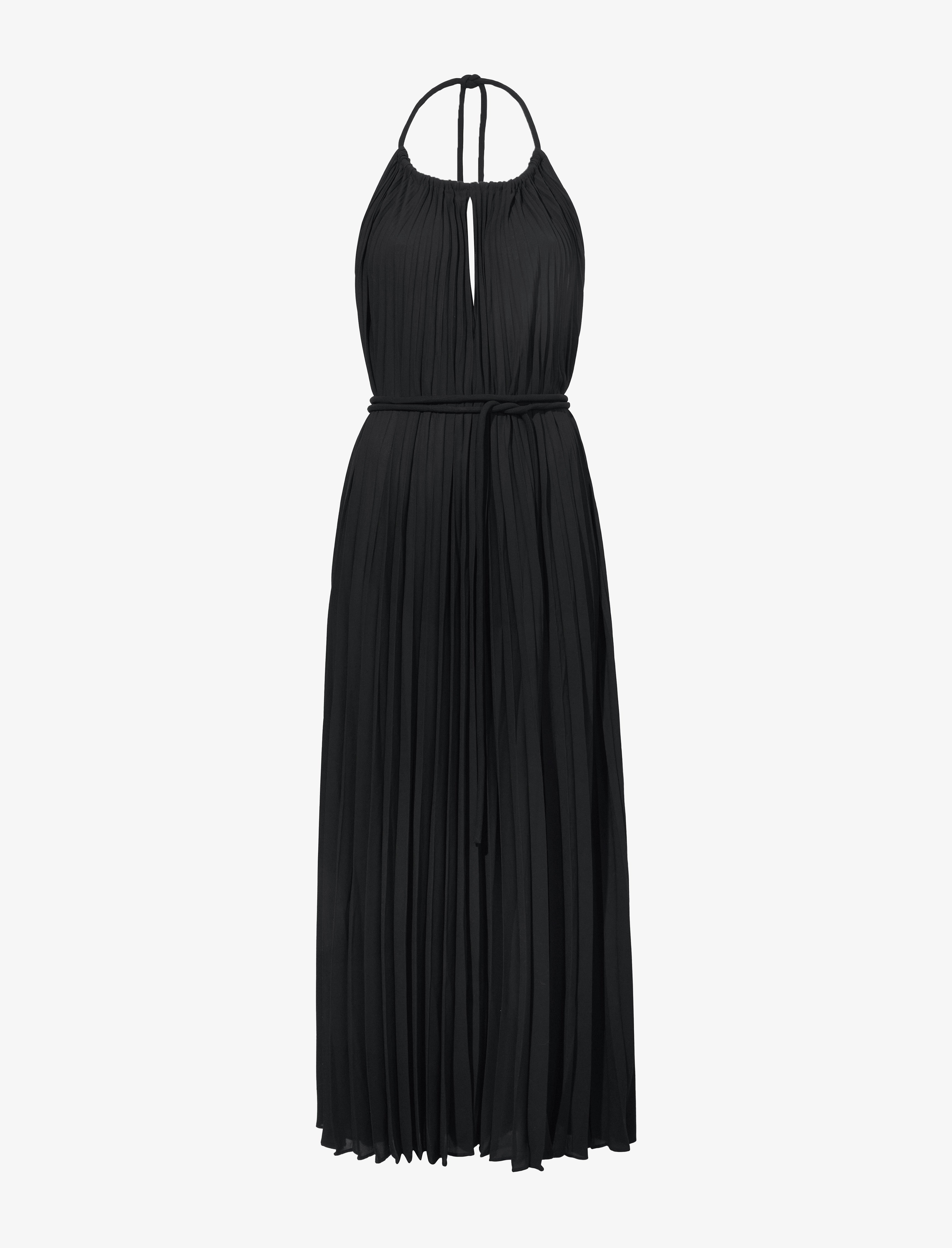 Frida Halter Dress in Sheer Pleated Chiffon - 1