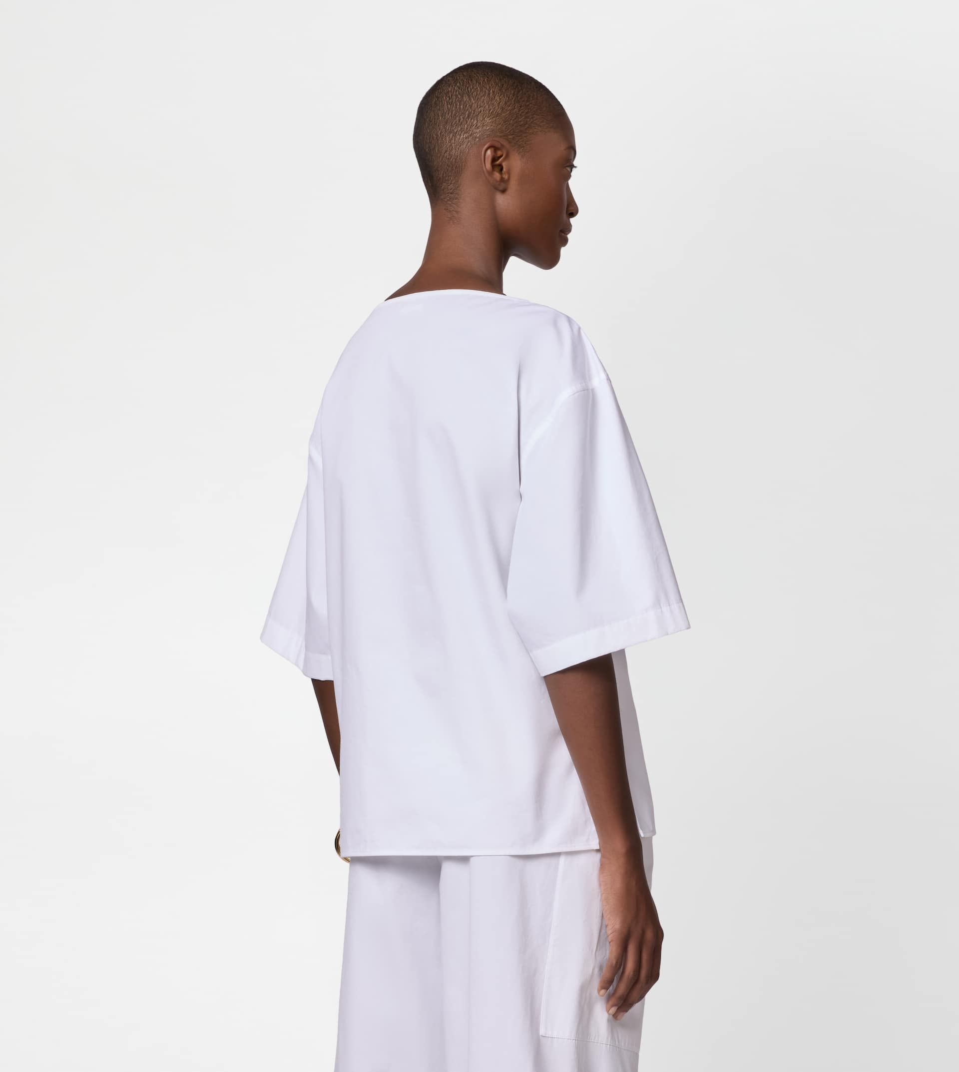 BLOUSE IN POPLIN - WHITE - 4