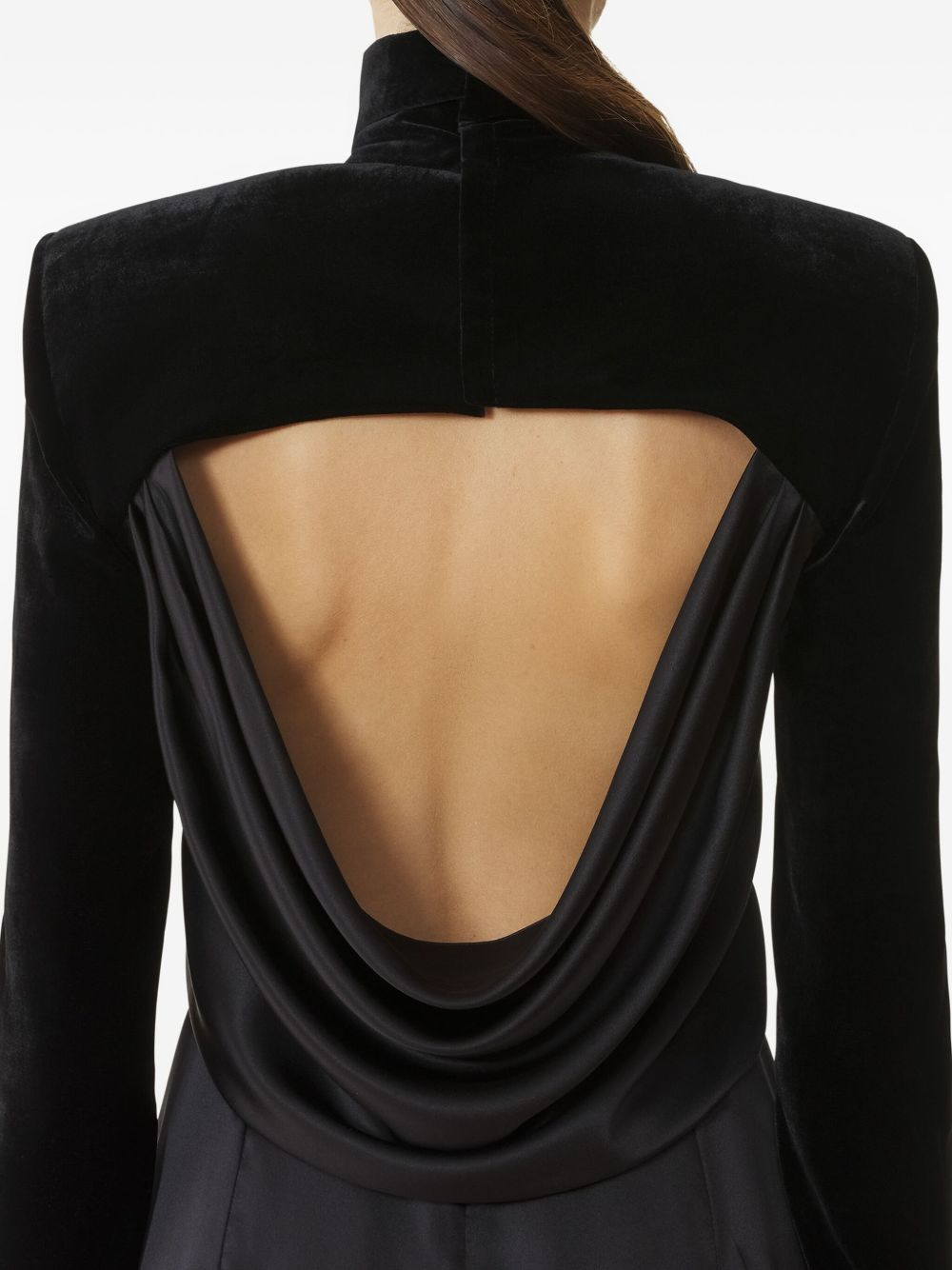 velvet high-neck midi dress - 5