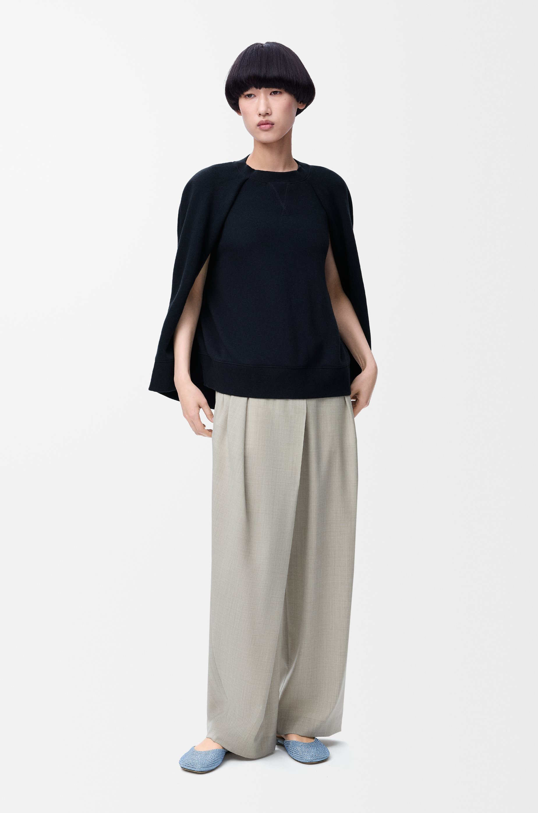 Cape sweatshirt in cotton blend - 2