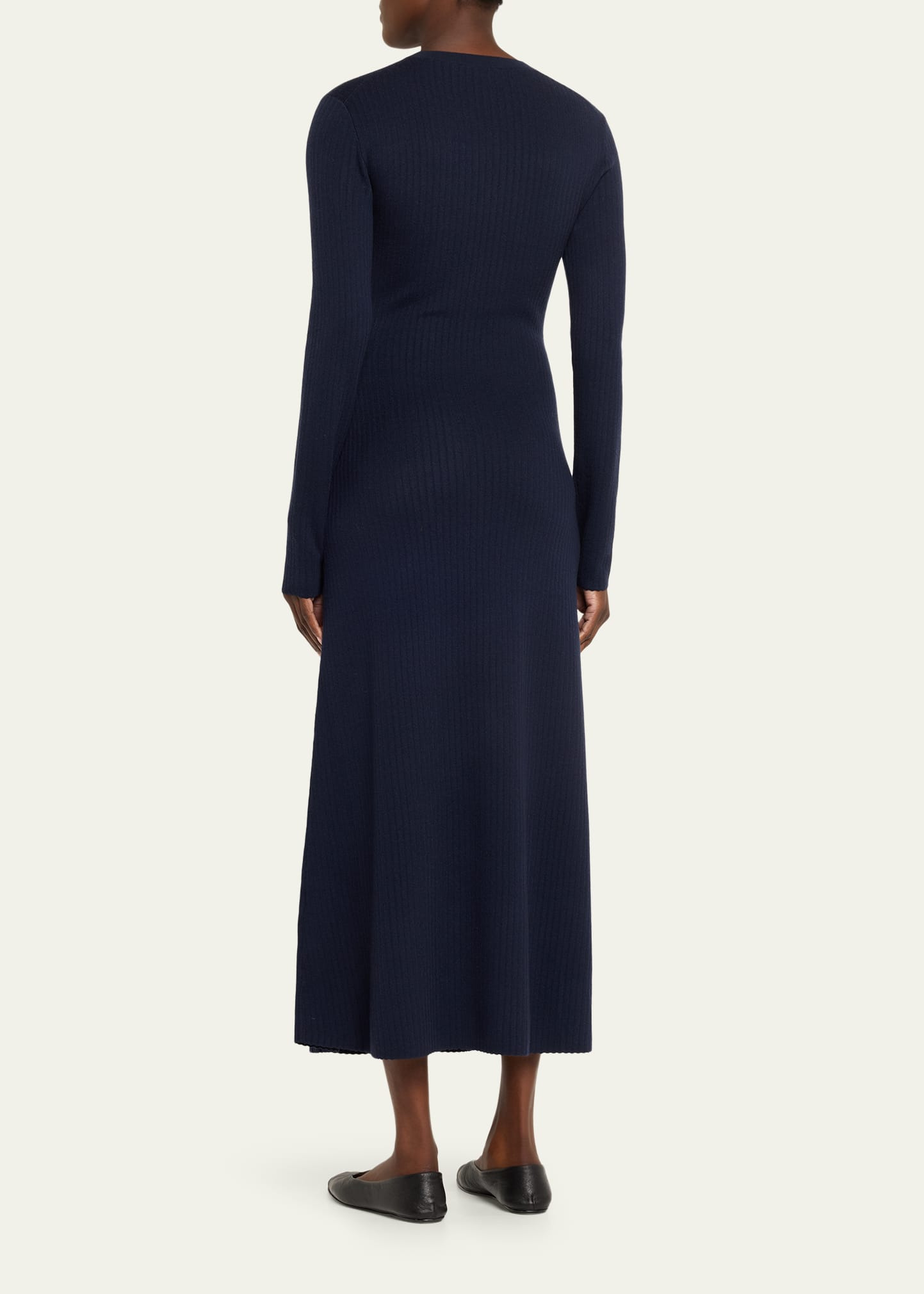 Long-Sleeve Regal Wool Maxi Dress - 3
