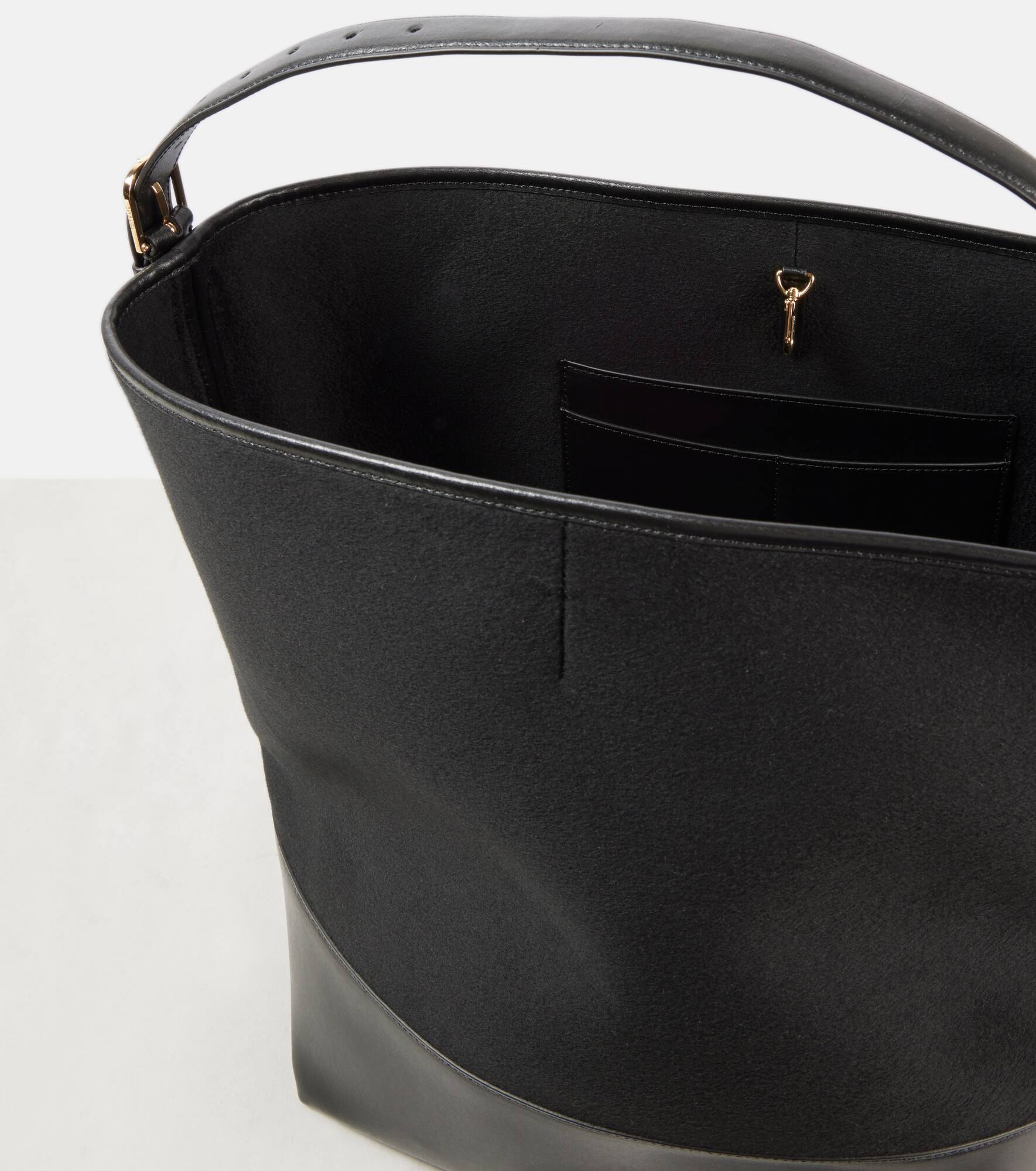 Leather-trimmed tote bag - 3