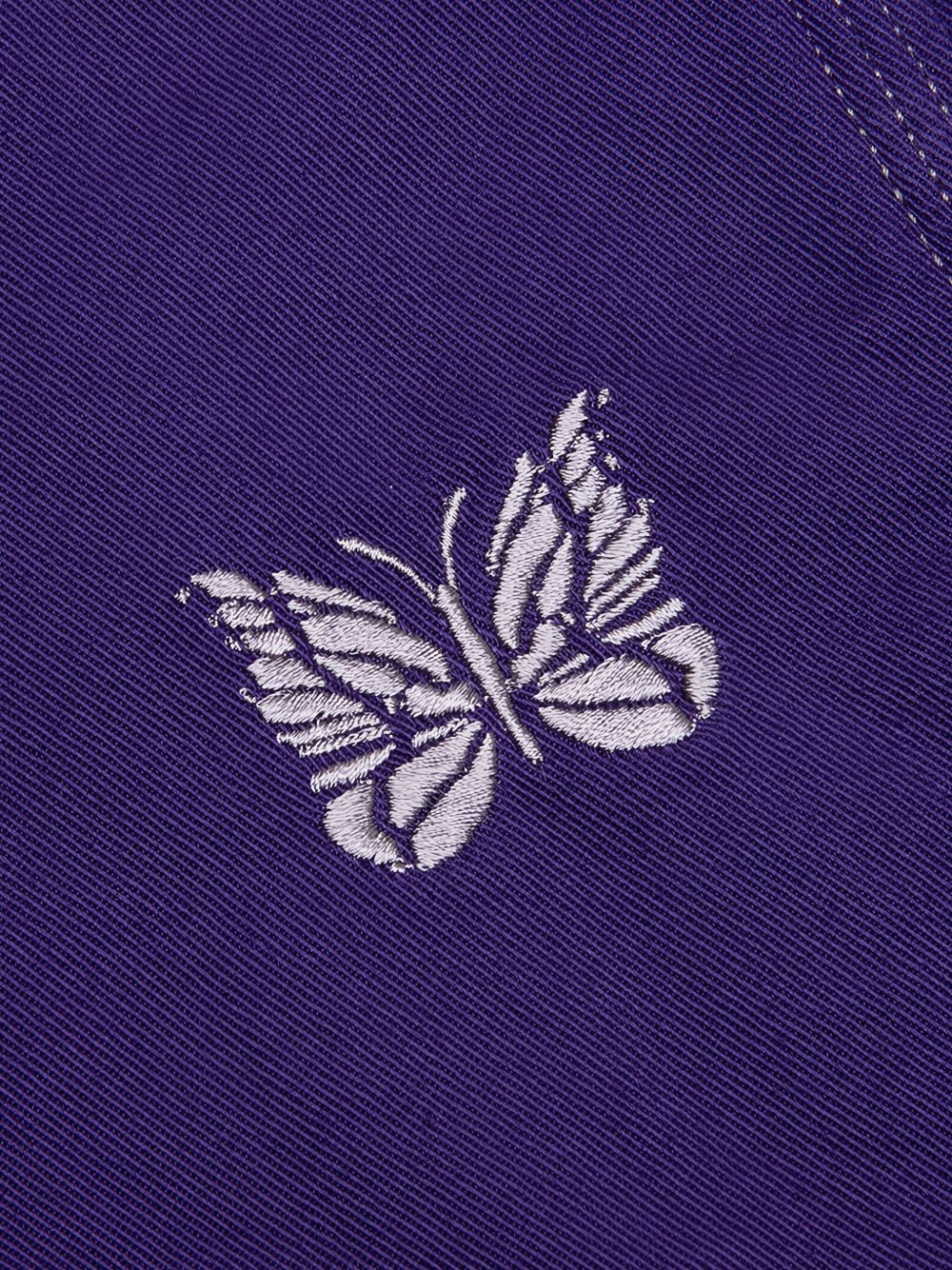 butterfly-embroidered twill trousers - 3