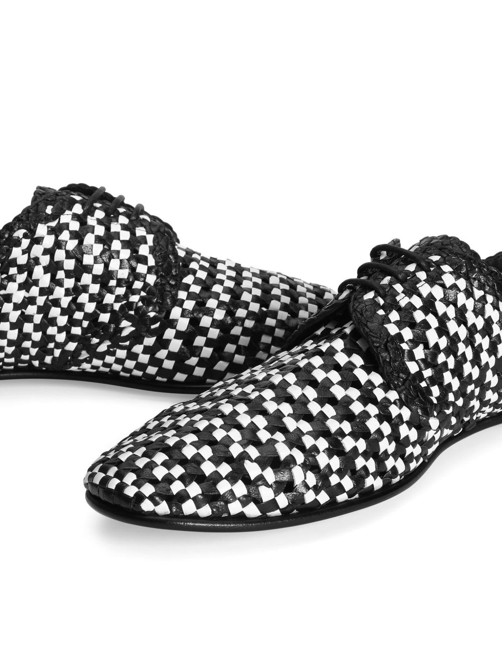 woven raffia Derby shoes - 4