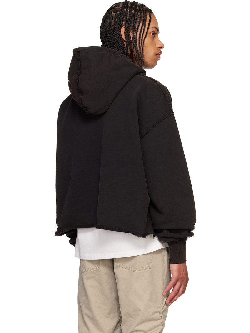 Black 'Enlighted' Cropped Hoodie 3