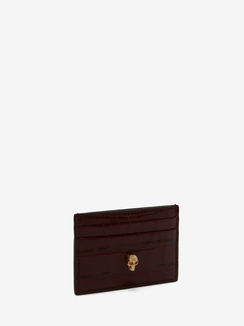 Alexander McQueen Women's Skull Card Holder in Burgundy outlook