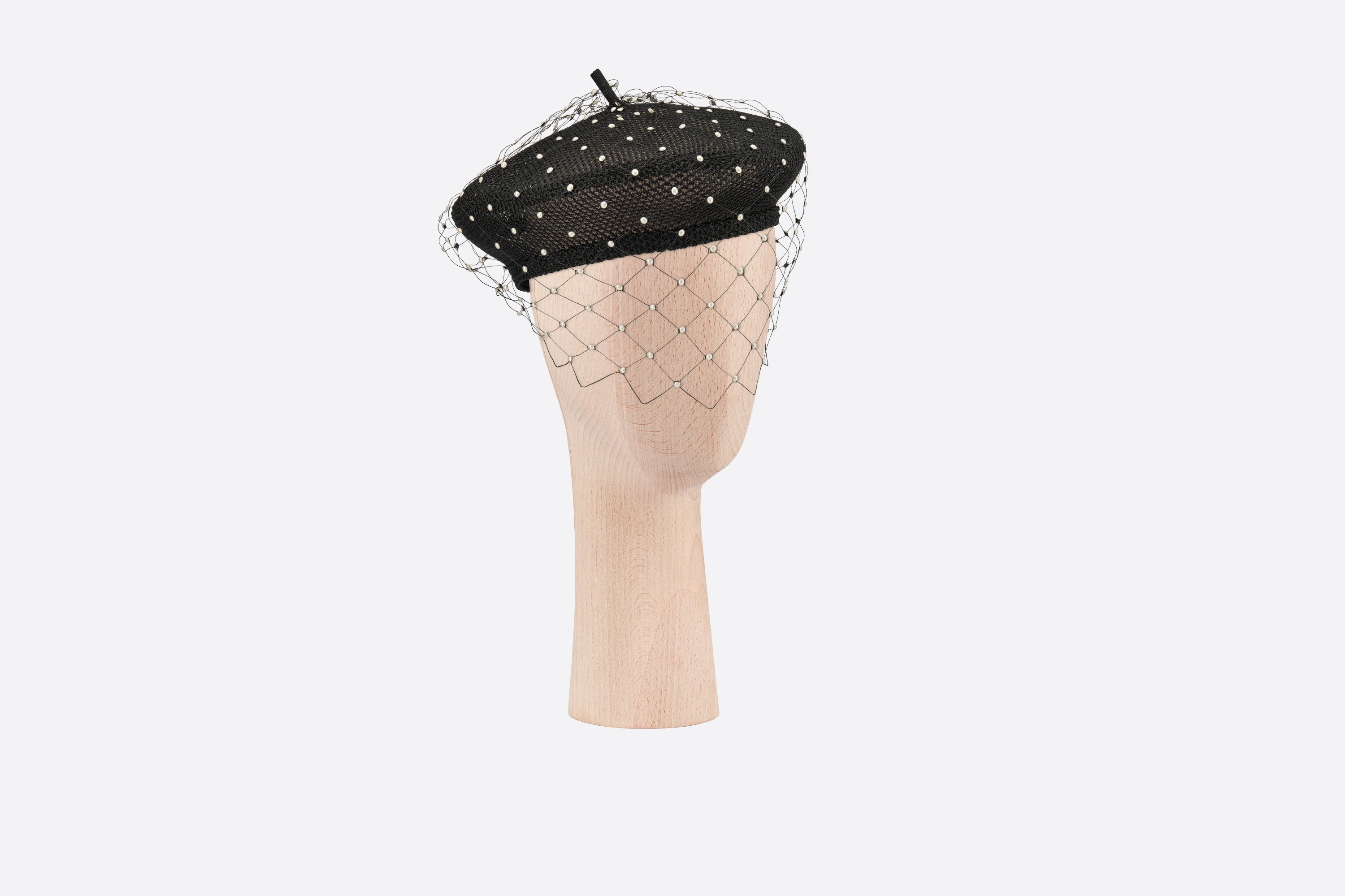 Dior Pearls Beret with Veil - 1