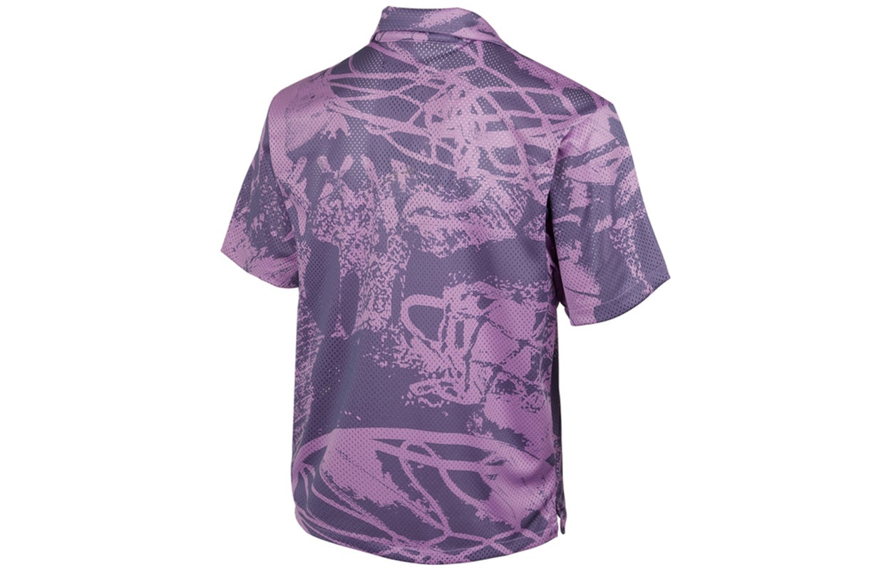 Men's Air Jordan Flight Knit Printing Loose Basketball Short Sleeve Light Purple Shirt CZ4736-591 - 3