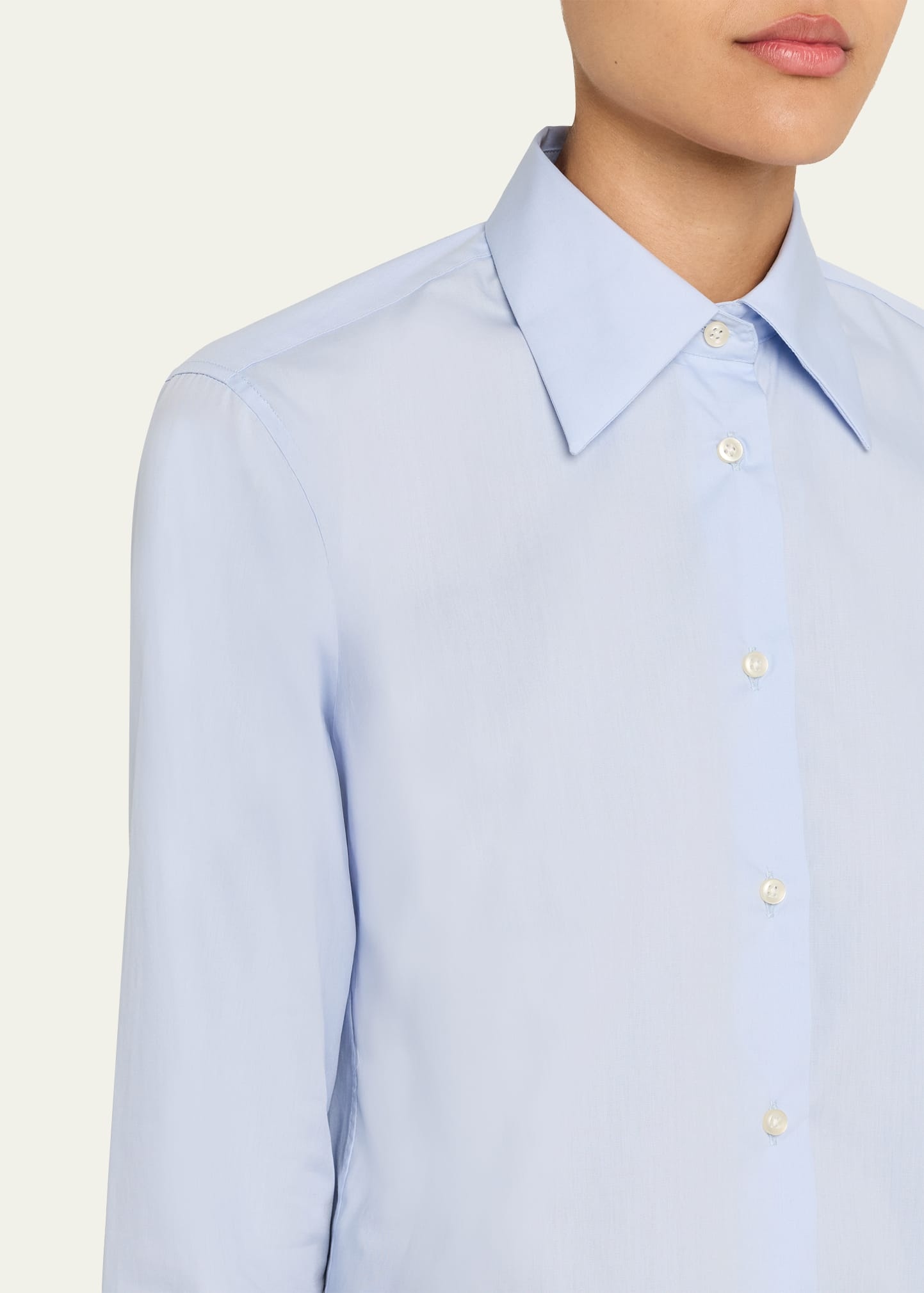 Ella Long-Sleeve Cotton Poplin Shirt - 5