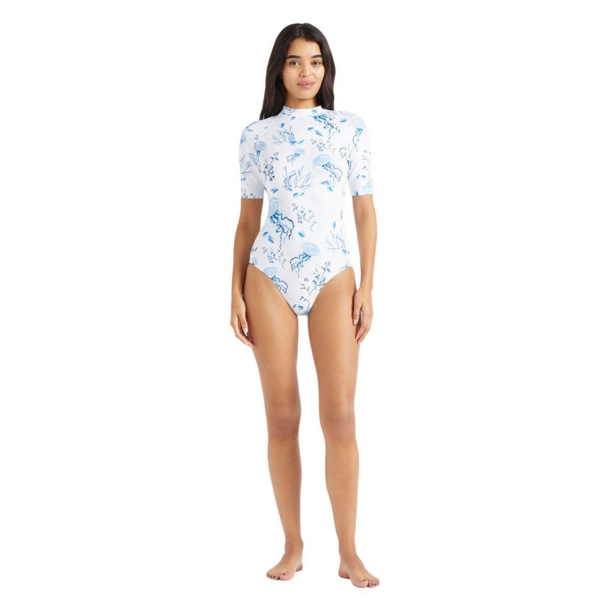 Vilebrequin UV Protection One-piece Rashguard Medusa and Shells in White at Nordstrom - 3