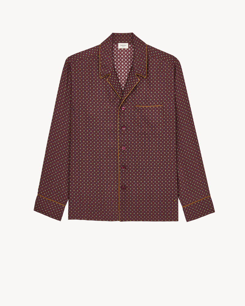 PAJAMA-STYLE SHIRT IN HEXAGON SILK TWILL 1
