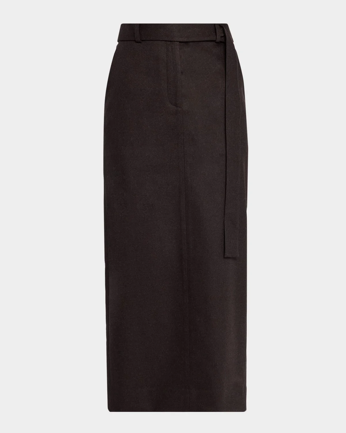 Slit Skirt in Wool-Cashmere Flannel - 1