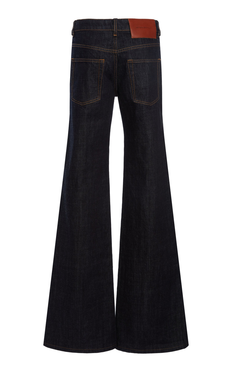 Victoria Beckham Rigid Low Rise Flared Leg Jeans dark wash outlook