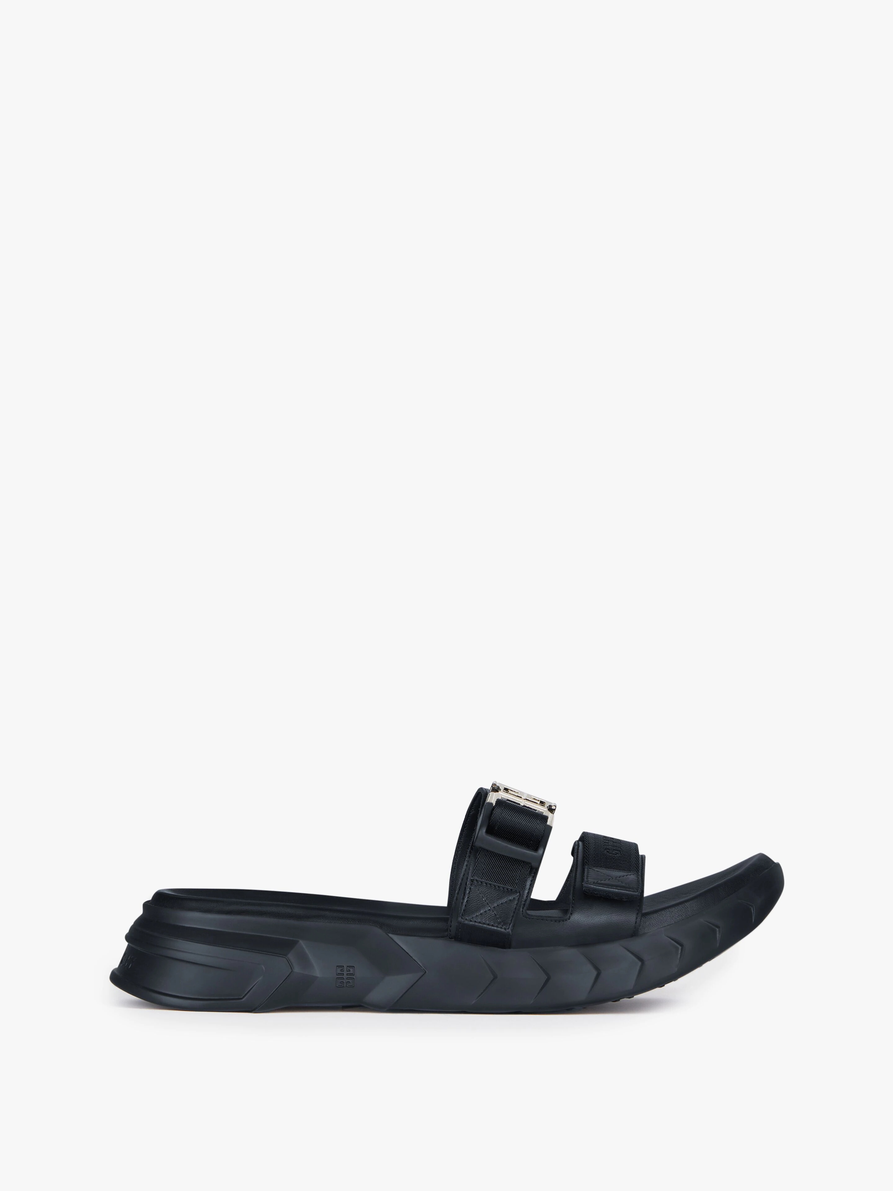 MARSHMALLOW SANDALS IN LEATHER AND CANVAS - 1