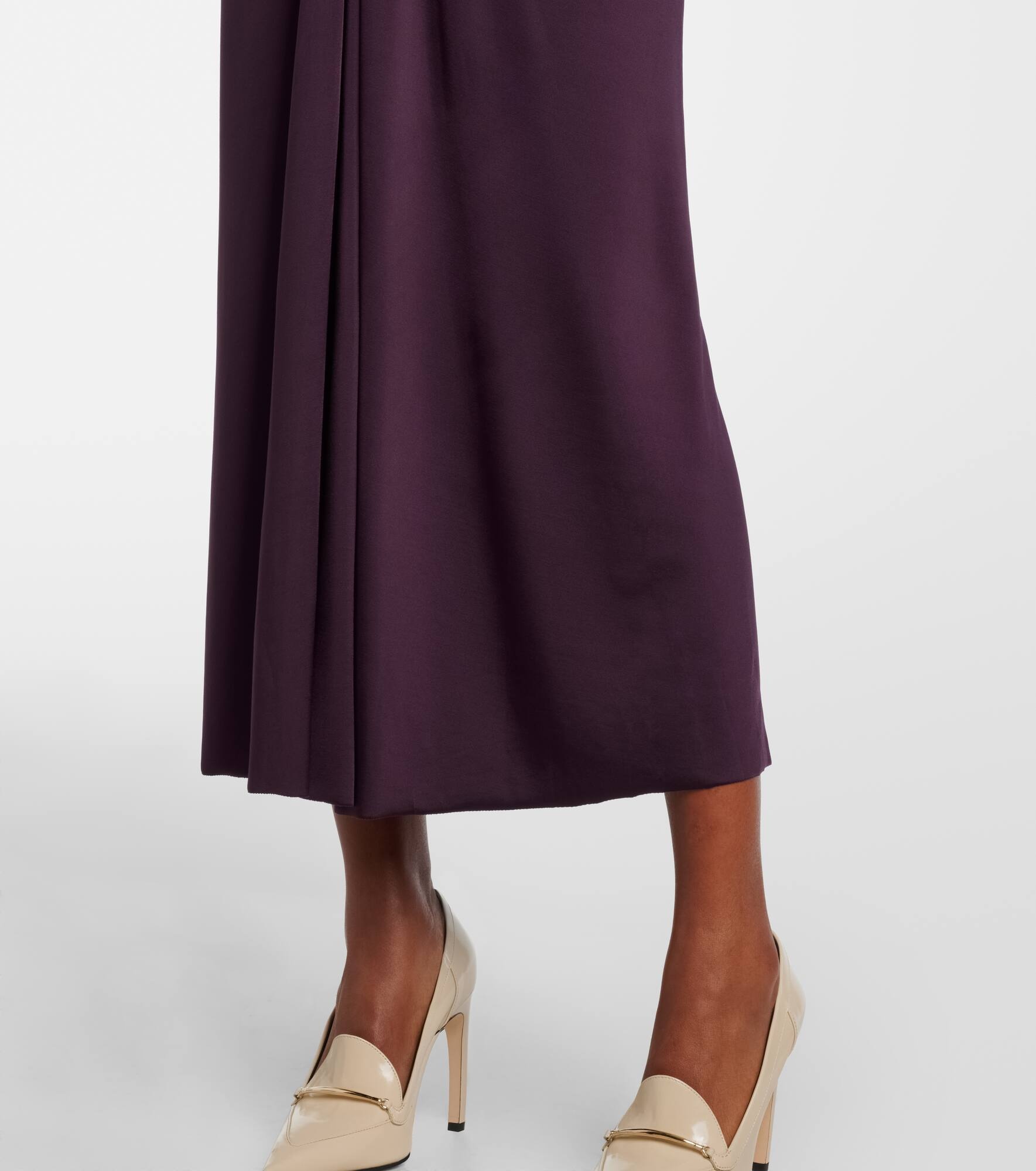 Gathered jersey midi dress - 6