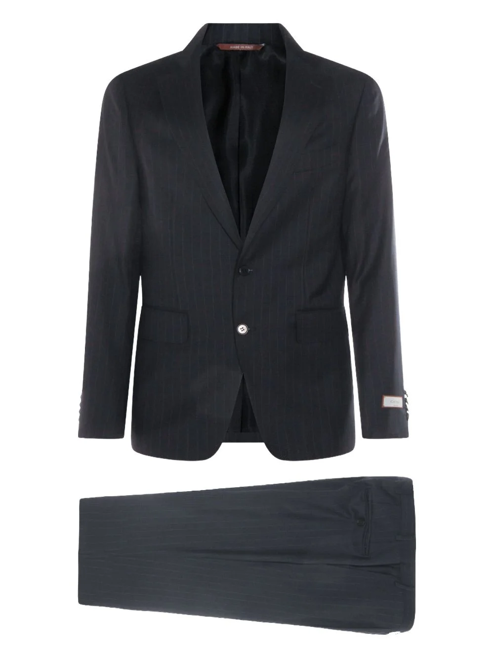 stripe-pattern wool suit - 1