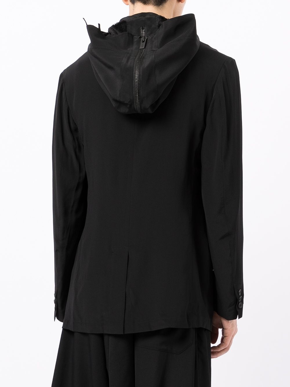 hooded silk jacket - 4