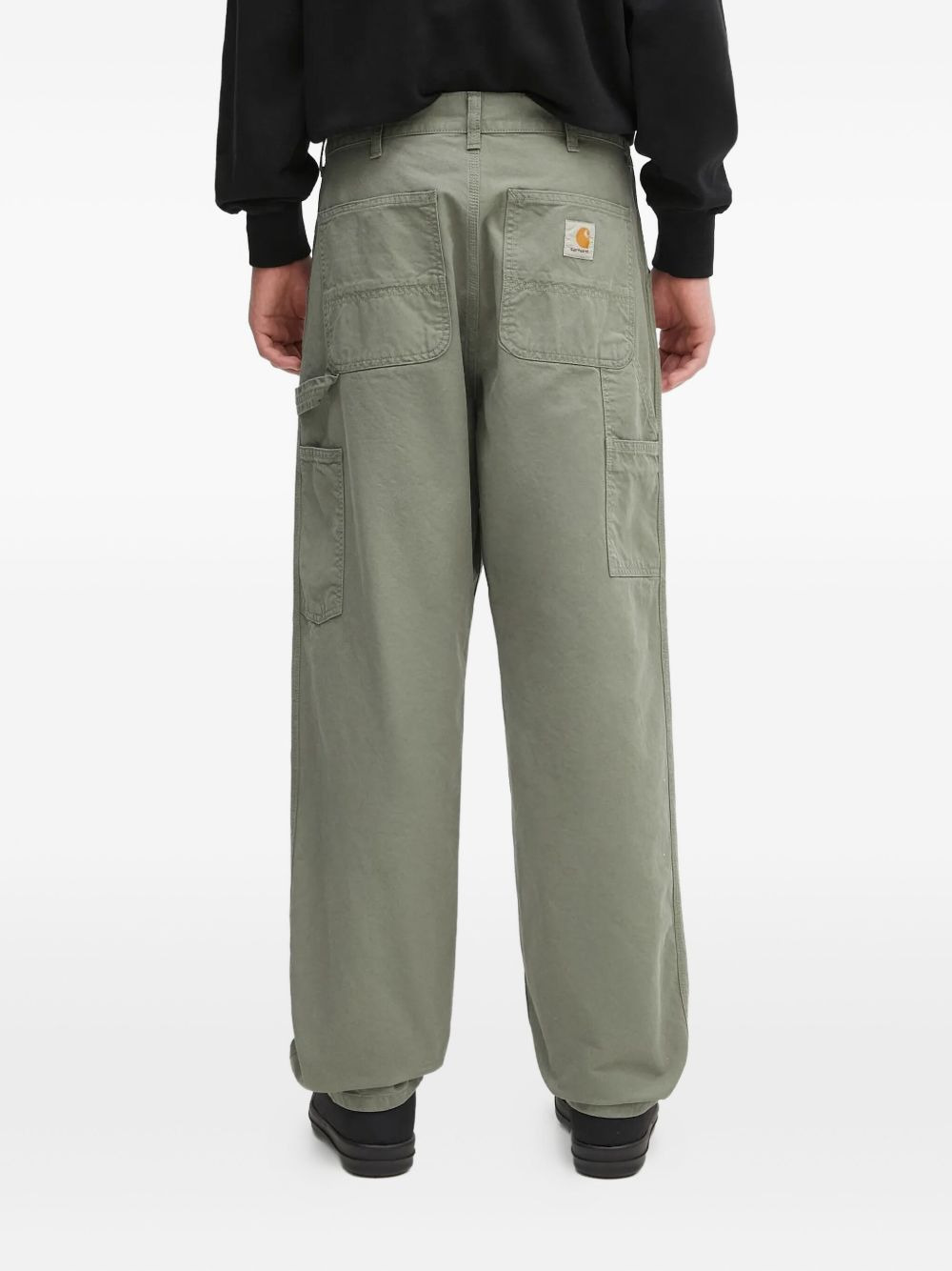 logo-patch cargo trousers - 4