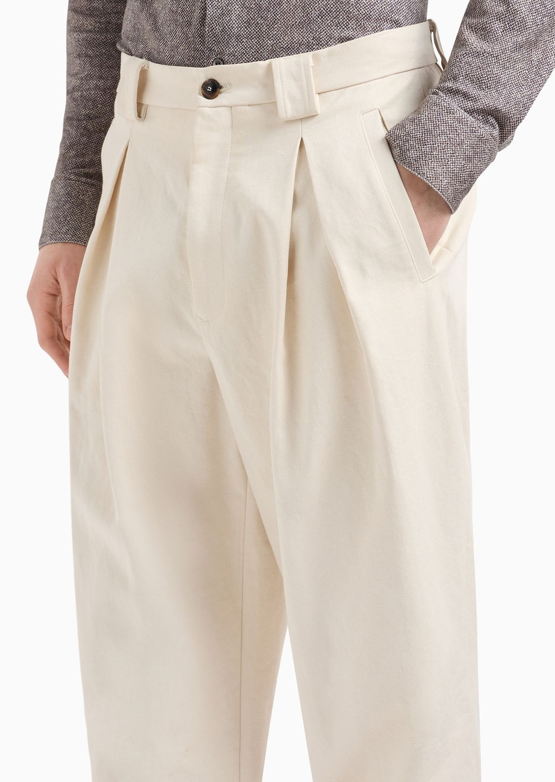 One-pleat trousers in cotton gabardine 9