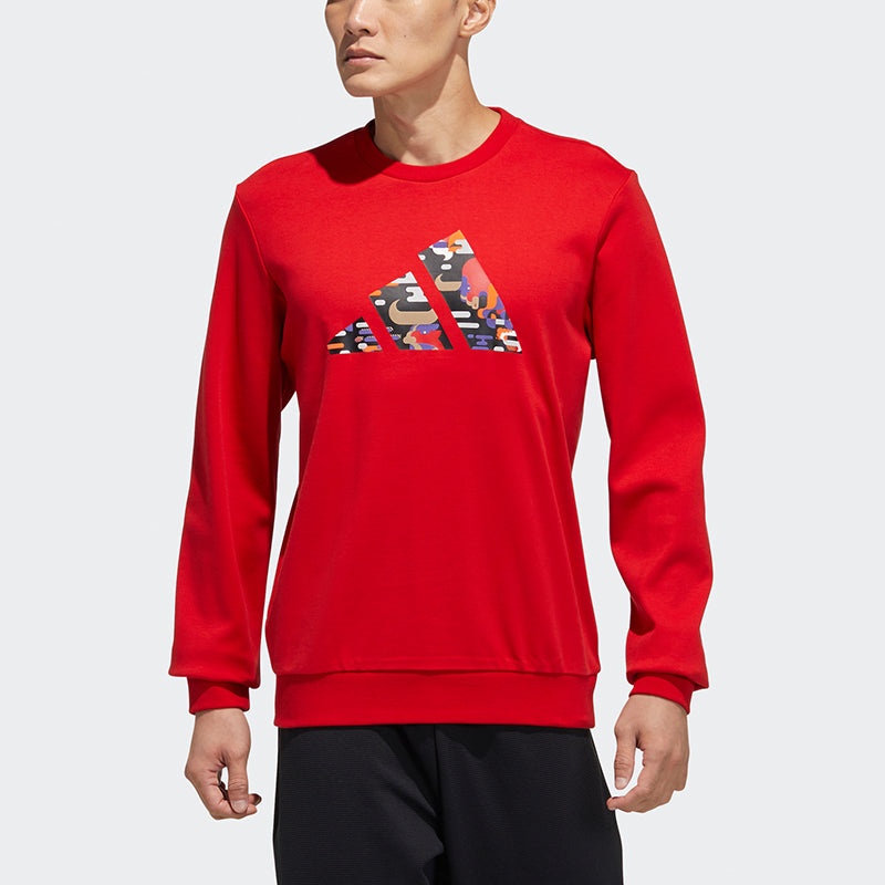 adidas CNY Graphic Logo Prints Sweatshirt Red GP1838 - 3