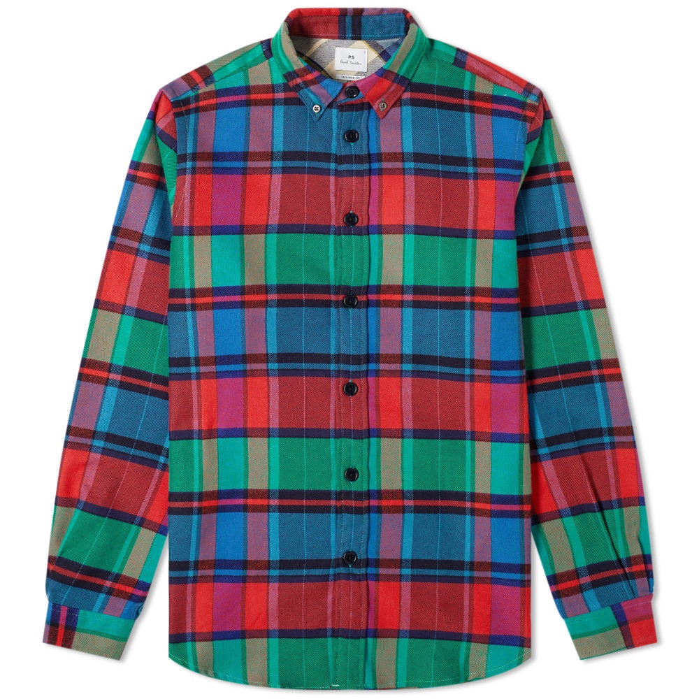 Paul Smith Button Down Heavy Flannel Check Shirt - 1