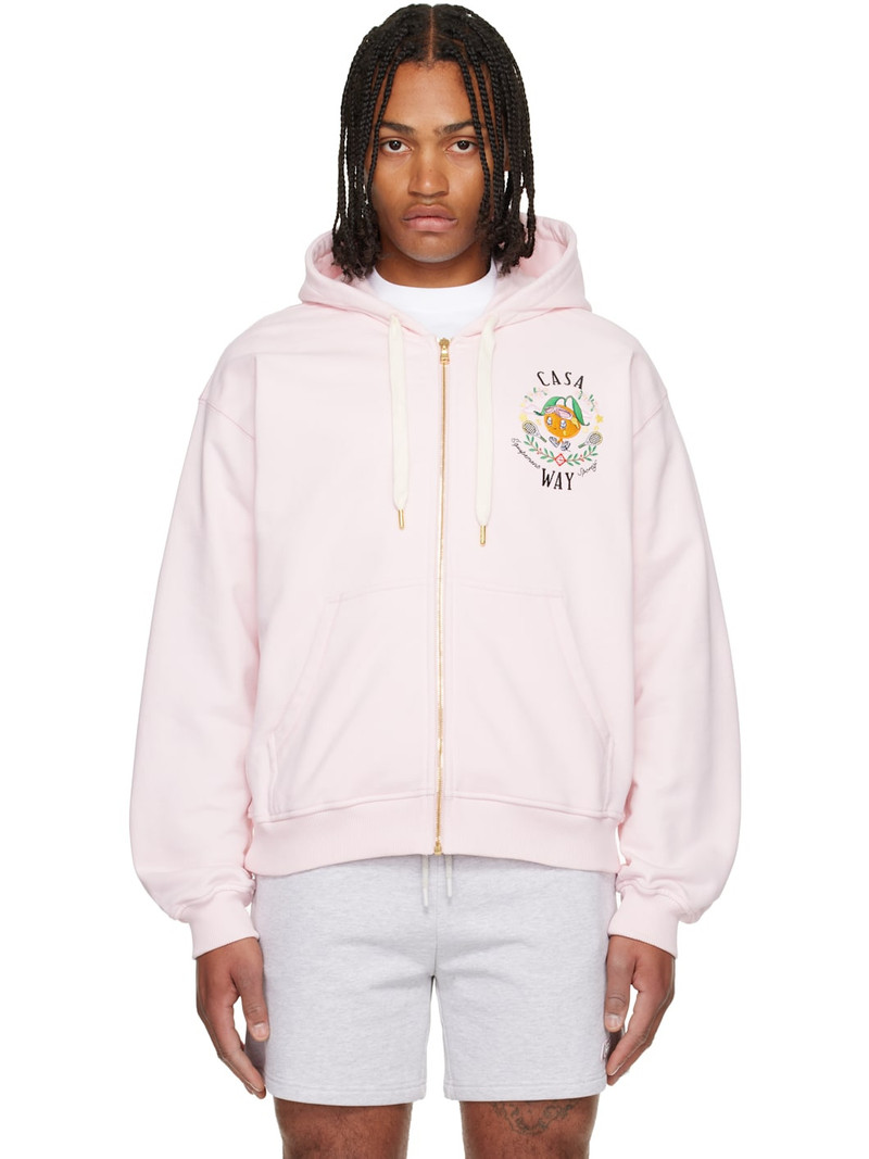 Pink 'Casa Way' Orange Mascot Zip Hoodie 1
