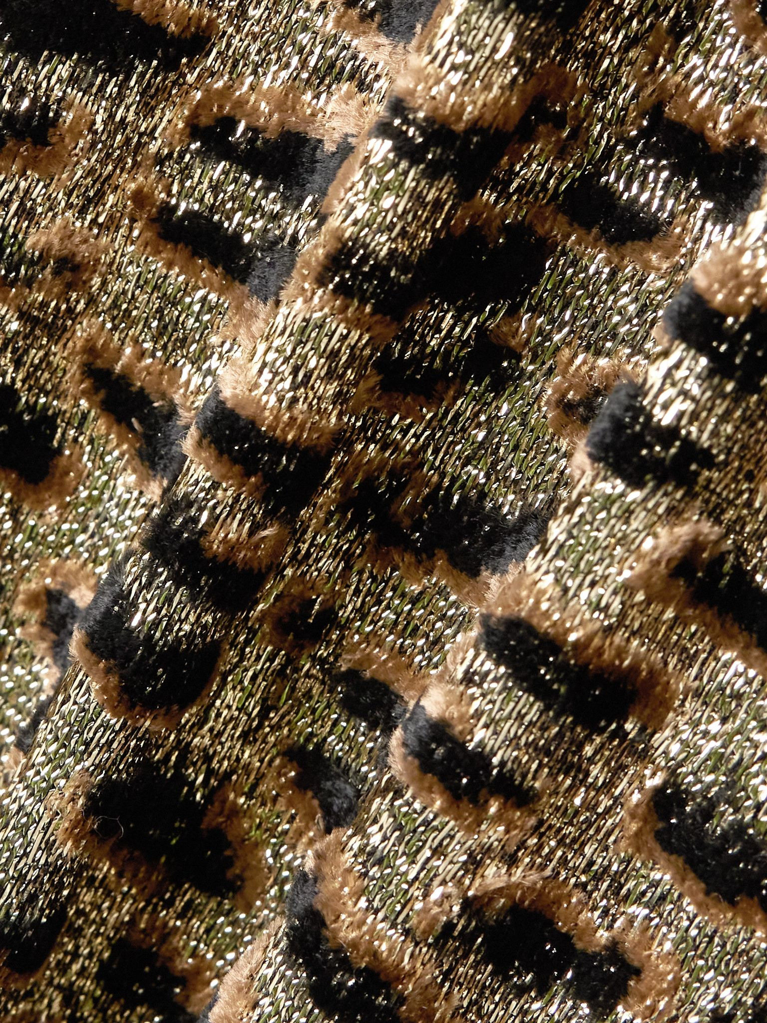 Embellished leopard-print fil coupé lamé maxi dress Leopard print - 4
