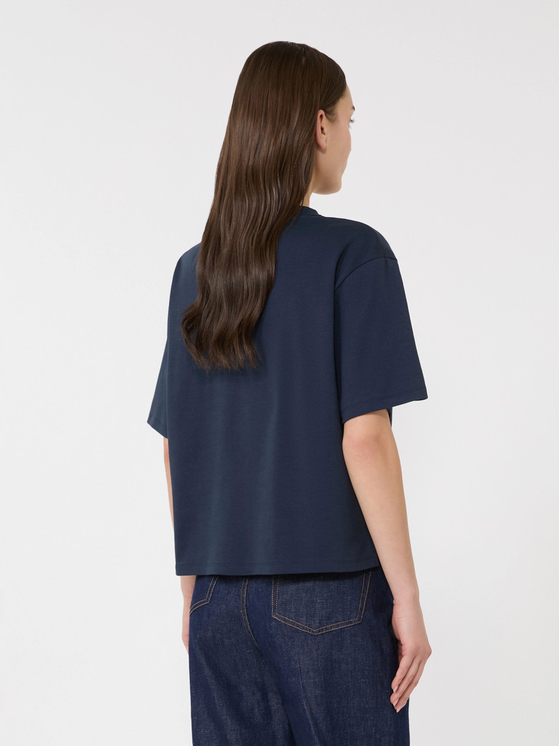 SABATO Printed cotton jersey T-shirt - NAVY 4