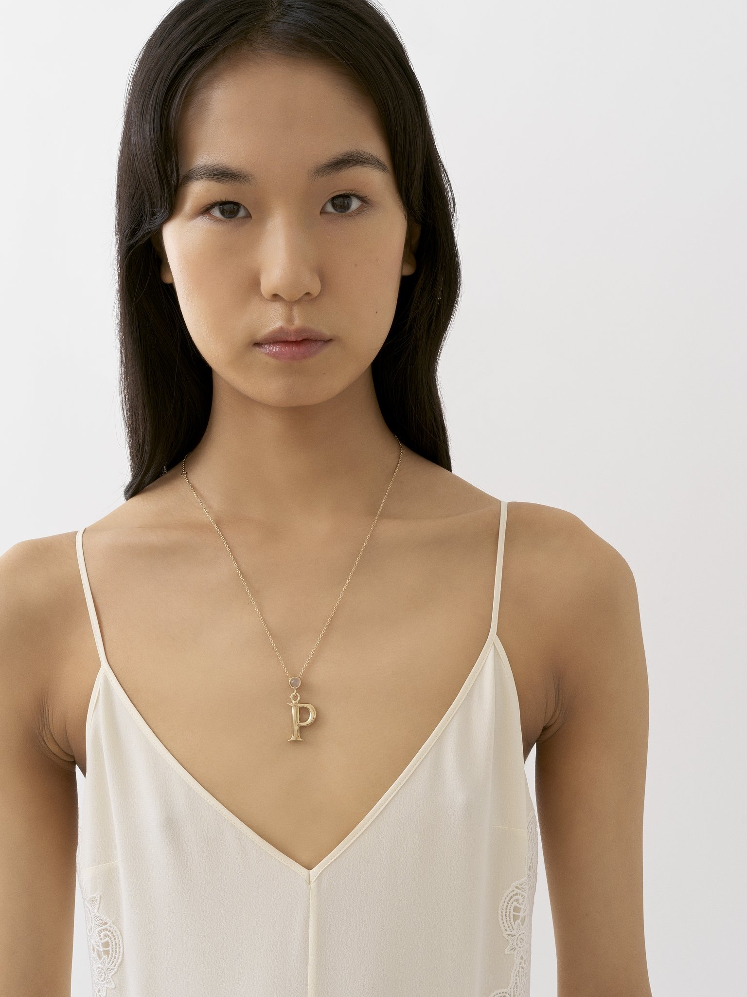 ALPHABET NECKLACE WITH PENDANT P - 3