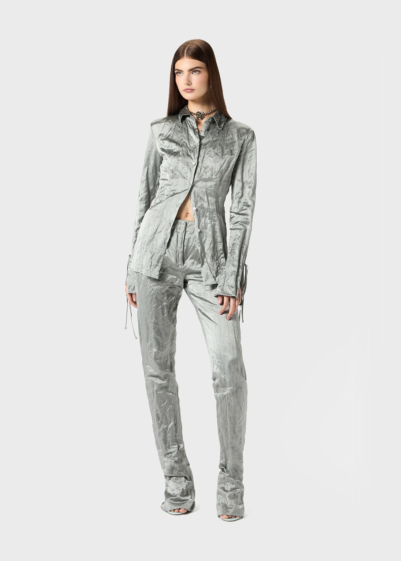 Blumarine STRAIGHT LEG PANTS IN CRINKLED SATIN outlook