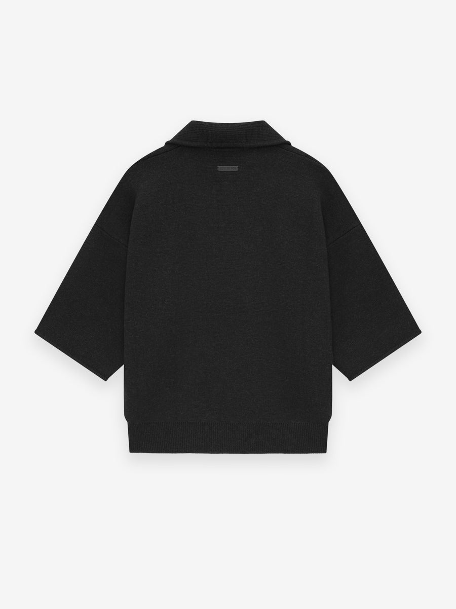 Merino Short Sleeve Polo Sweater - 2