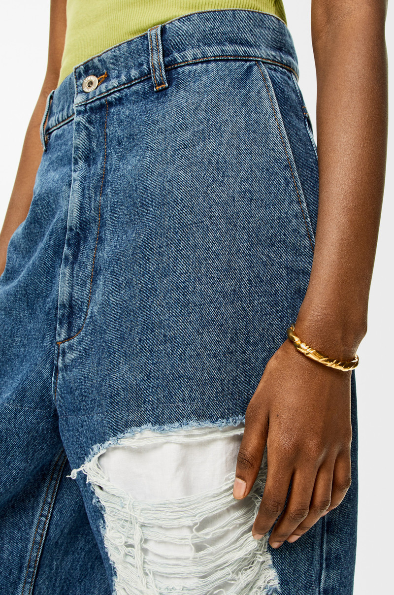 Loewe Thin nappa twist cuff in sterling silver outlook