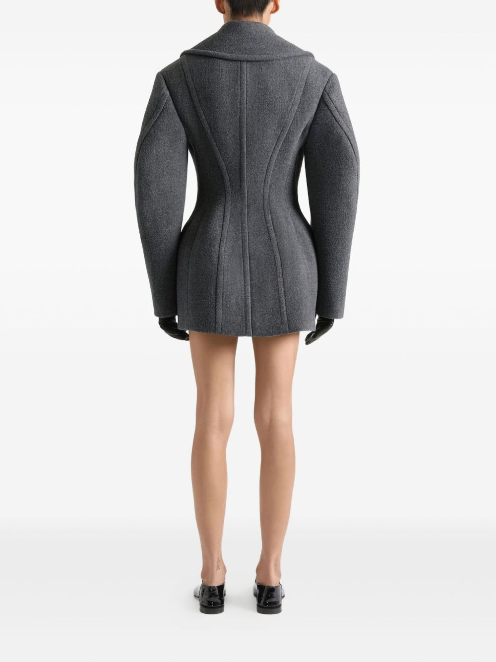 double-breasted balloon-sleeve jacket - 3