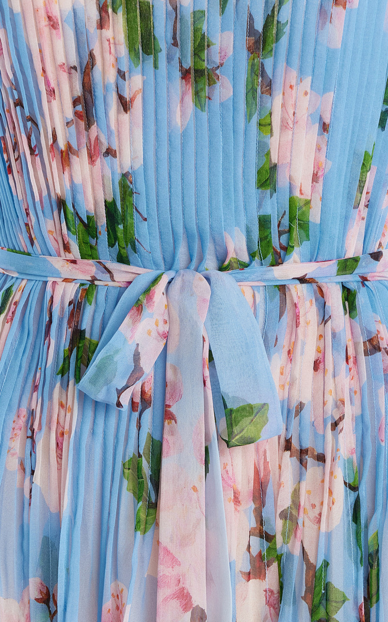 Pleated Silk Chiffon Gown light blue 6