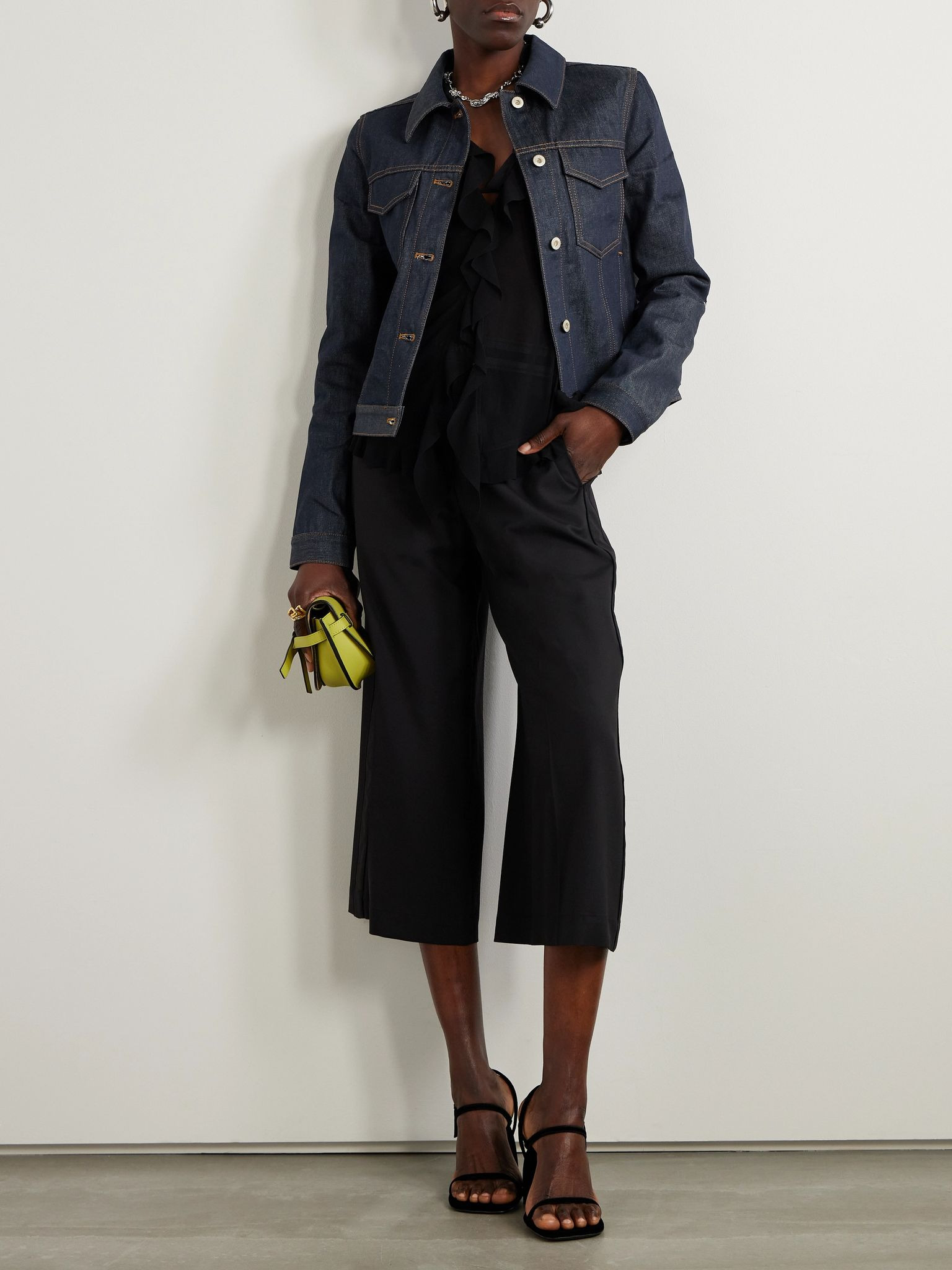 Anagram appliquéd denim jacket Blue - 2