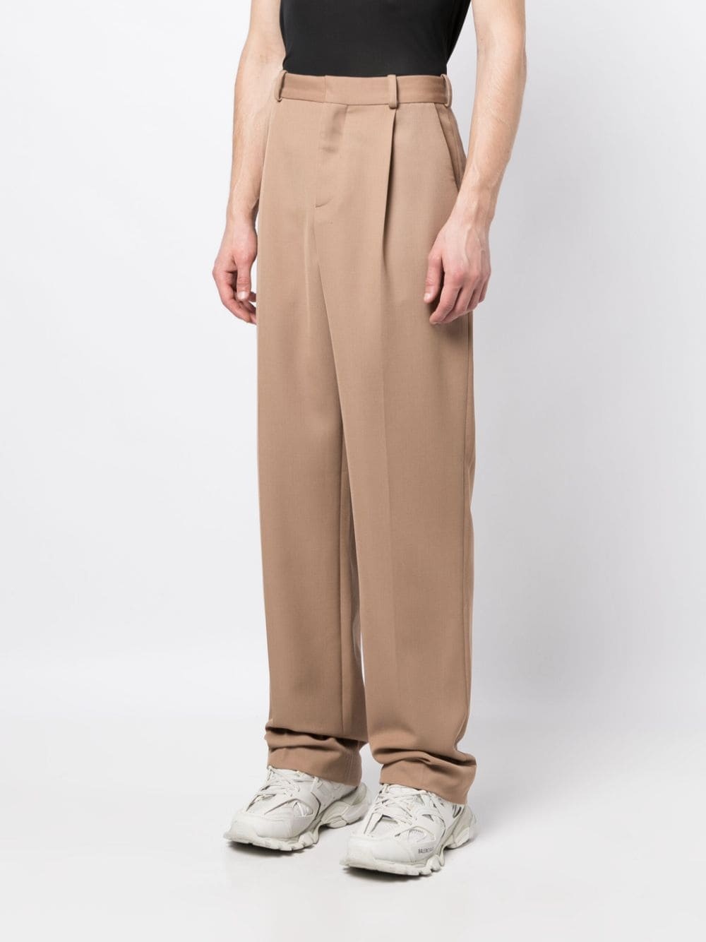 pressed-crease wide-leg trousers - 3