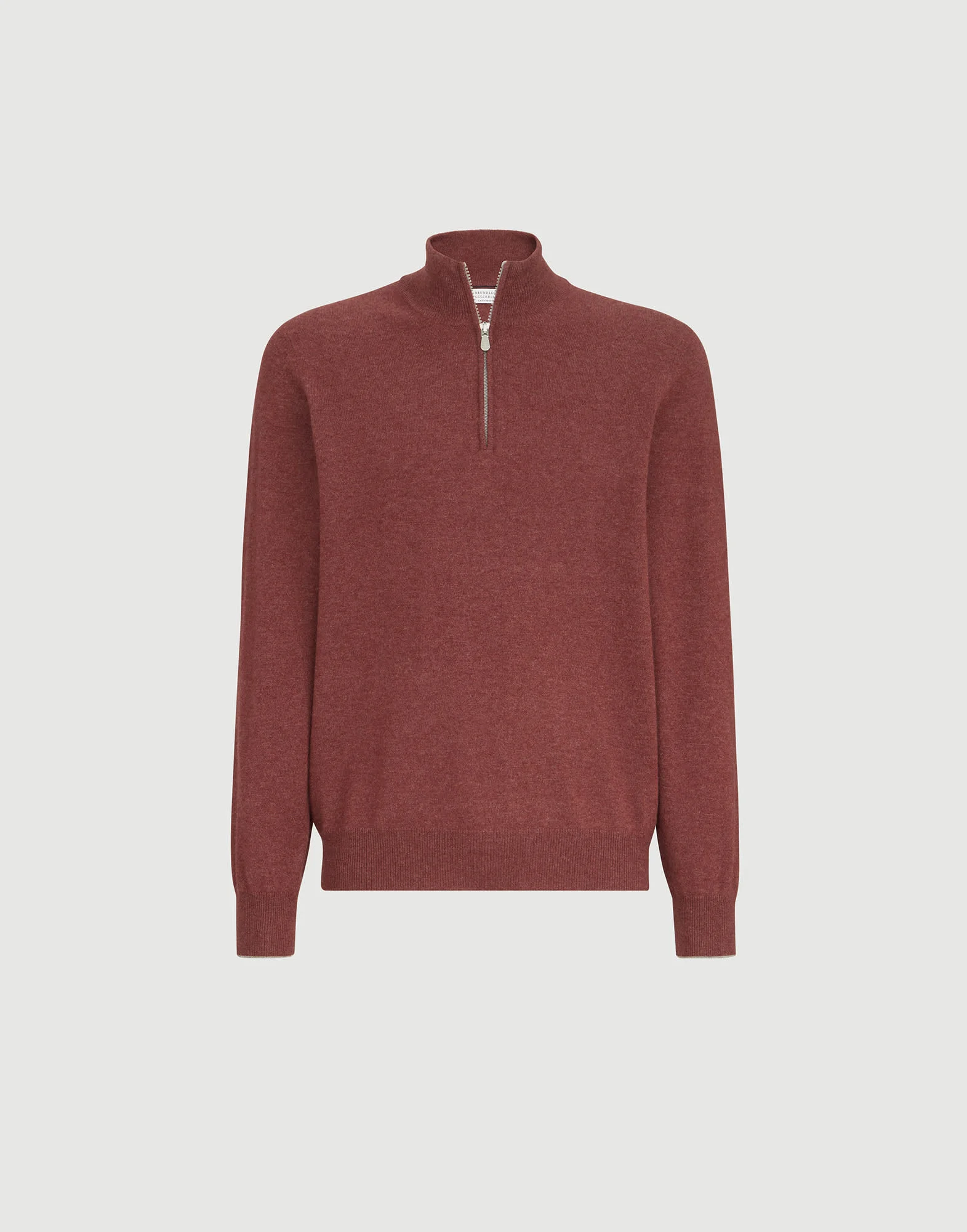 Cashmere sweater with half zip - 1